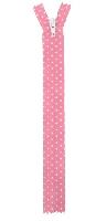 Fermeture Rose  Pois Blancs invisible, 40 cm