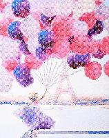 La dame aux ballons, kit Diamant et Peinture Vervaco 