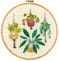 Plantes d intrieur, kit broderie point compt Veravco