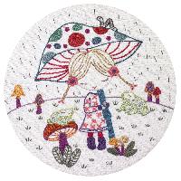 Pluie et parapluie, kit broderie < un Chat dans l Aiguille >