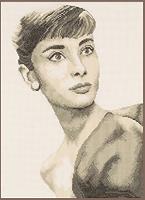 Audrey Hepburn, kit broderie sur toile tamine Lanarte