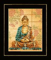 Bouddha, kit point de croix compt sur toile tamine imprime, Lanarte