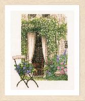 Fentre de Jardin, kit broderie sur toile de Lin Lanarte