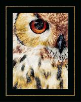 Hibou, kit broderie sur toile tamine Lanarte