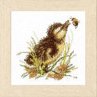 Le Caneton et l Abeille, kit broderie sur toile Ada 7 pts/cm Lanarte