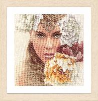 Belle & fleurs, kit broderie sur toile tamine Lanarte