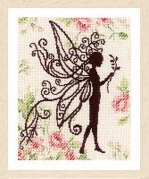 Silhouette de Fe Fleur, kit broderie sur toile Ada 7 pts/cm Lanarte