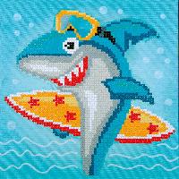 Requin Surf, kit broderie Diamant Vervaco