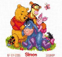 Winnie et ses Amis, tableau naissance au point compt Vervaco