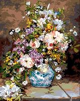 Le Bouquet d aprs le peintre Renoir, kit canevas Seg de Paris 75 X 90 cm
