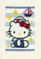 Hello Kitty Marine, lot de 3 cartes  broder Vervaco