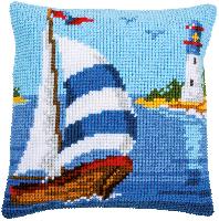 Bateau  Voile, kit coussin canevas au point de croix Vervaco