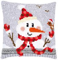 Bonhomme de Neige, kit coussin canevas Vervaco