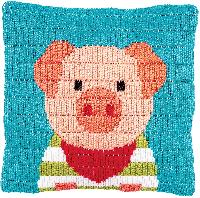 Cochon, kit coussin point lanc Vervaco