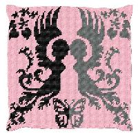 Anges Arabesques, kit coussin canevas soudan Luc