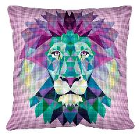 Lion, kit coussin canevas Pnlope Seg de Paris