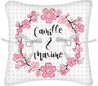 Fleurs de Cerisiers, kit coussin de mariage  broder Princesse