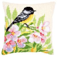 Msange & Fleur, kit coussin canevas Vervaco