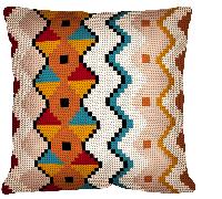 Chevron, kit coussin canevas Seg de Paris