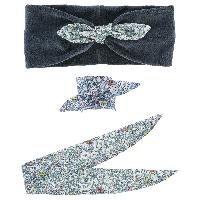 Headband en velours gris + ruban Liberty, kit couture Com 1 Ide