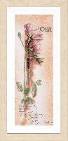 Rose Botanique, kit point de croix compt sur toile de Lin imprime, Lanarte