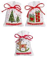 Motifs de Nol, lot de 3 kit sachets senteurs  broder Vervaco