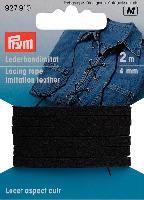 Lacets aspect cuir Prym 4 mm X 2 M, Noir, Brun ou Beige