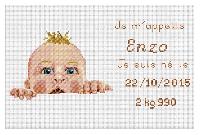 Enzo, kit broderie au point de croix