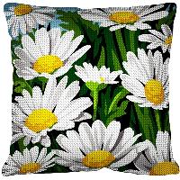 Les marguerites, kit coussin canevas Seg