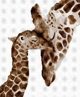 Girafe et son girafon, kit point de croix Marie Coeur