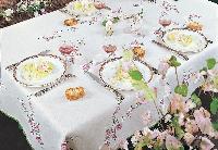 Fleurs de Pommiers, nappe " Margot Broderie ", Broderie Traditionnelle