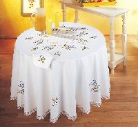 Semis de Fleurs, nappe rectangulaire " Margot Broderie ", Broderie Traditionnelle