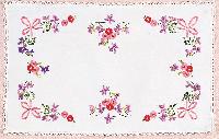 Fleurs Printanires, napperon coton Margot Broderie 35 X 55 cm