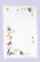 Fleurs et Papillons, Napperon Avila, forme Ronde, Diamtre 50 cm