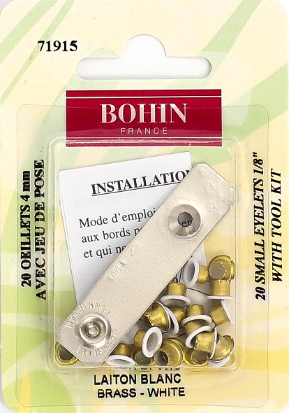 Oeillets De Couture : Oeillets Sans Rondelles Bohin,Oeillets Blancs 4 Mm  Avec Jeu De Pose Bohin