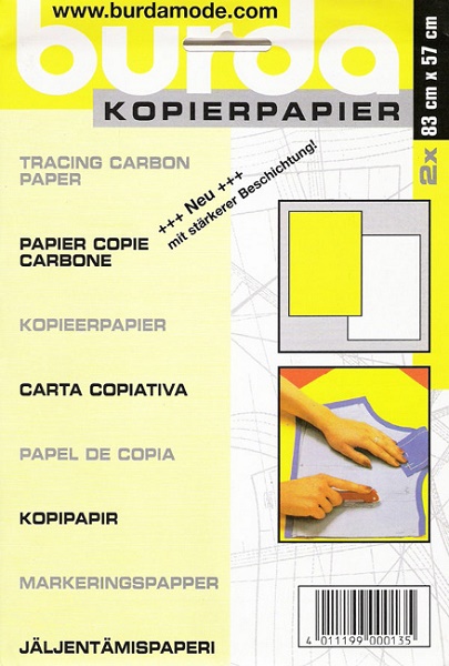 Papier calque carbone blanc et jaune Burda