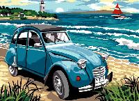 Pause sur le Sable, kit canevas Seg de Paris, 45 X 60 cm