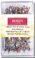 Epingles Tte de Verre Bohin, assortiment de 1000 units