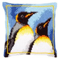 Pingouins, kit coussin canevas Vervaco