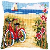 A la Plage, kit coussin canevas Vervaco