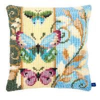 Papillons Dco, kit coussin canevas