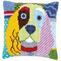 Chien Calico, kit coussin canevas Vervaco