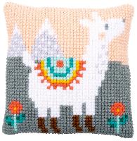 Lama, kit coussin canevas Vervaco