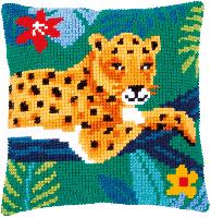 Lopard, kit coussin canevas Vervaco