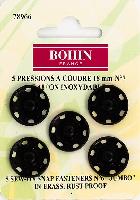 Pressions  coudre Laiton Noire Bohin, 18 mm