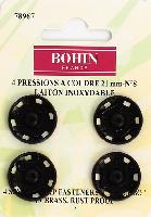 Pressions  coudre Laiton Noire Bohin, 21 mm