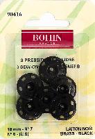 Pressions  coudre en Laiton Noire Bohin, 18 mm