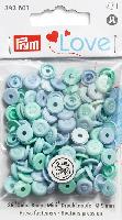 Mini Boutons Pressions Prym Love plastique 9 mm, coloris Bleu Clair