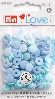 Mini Boutons Pressions Prym Love plastique 9 mm, coloris Bleu Clair