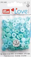 Mini Boutons Pressions Prym Love plastique 9 mm, coloris Menthe